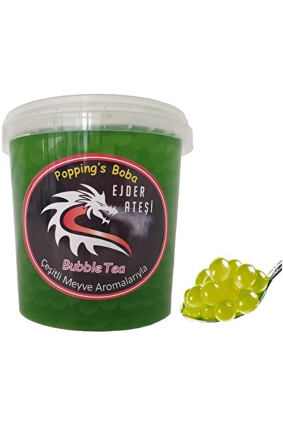 Ejder Ateşi Misket Limonu Aromalı Bubble Tea İncileri 1000 gr.-Popping Boba -Bubble Tea -Tapyoka İncileri