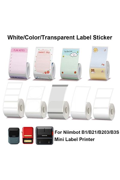 Choice Original Niimbot B21/B3S/B1/B203 Colorful White Transparent Label Sticker  Self-adhesive Waterpro...