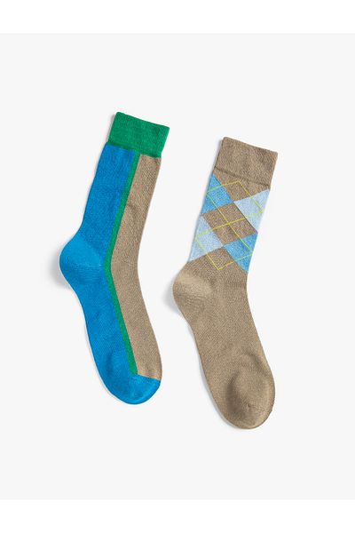 Koton Set de șosete de bază din 2 piese cu model geometric