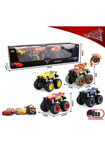 Choice Original Box Disney Pixar Cars Off Road Vehicle Pullback Cars 4pcs/set Lightning Mcqueen Alloy Car M