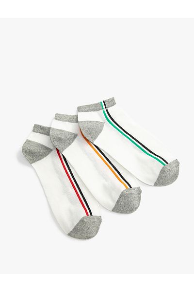 Koton Set of 3 Striped Booties Socks