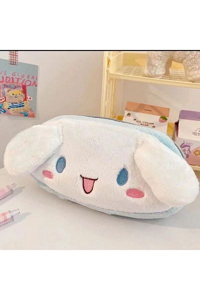 Miniso D Sanrio Kuromi Melody Cinnamoroll Pencil Pouch Large Capacity Pen Case Cute Plush Cosmetic Bag Gir.