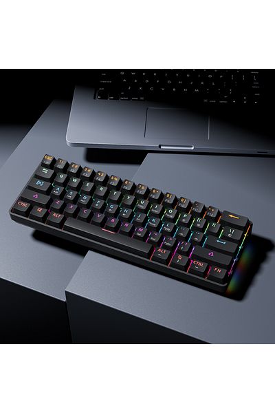 MUCAI Red Switch Mk61-black Mka610 Rgb Usb Mini Mechanical Keyboard Red Switch 61 Key Wired Computer