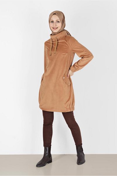 TRENDTESETTÜR Γυναικείο Καφέ (CAMEL) Hijab Tunic T 42420