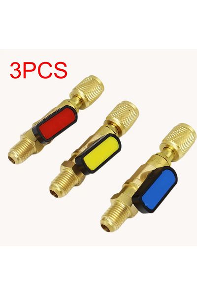 Choice 3pcs R22 Refrigerant Ball Valve Brass Air Conditioning Refrigerant Shut-off Valve Connecting To Hose