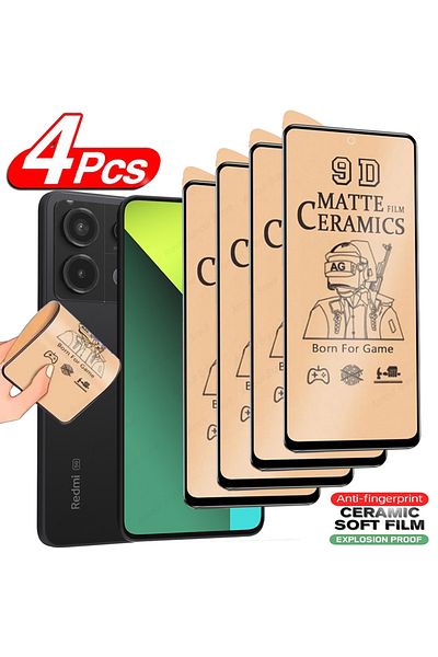 Choice6 4 Pieces Redmi Note 13 Pro 4G 4Pcs Matte Ceramic Film For Xiaomi Redmi Note 13 12 11 12s 10 8 9s Pro