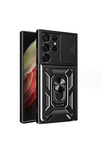 Choice جراب عدسة كاميرا منزلق أسود مدرع لهاتف S23 Ultra، متوافق مع هواتف S24،...