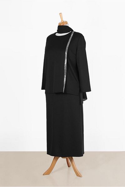 TRENDTESETTÜR Women's Black Double Skirt Set - t 20186