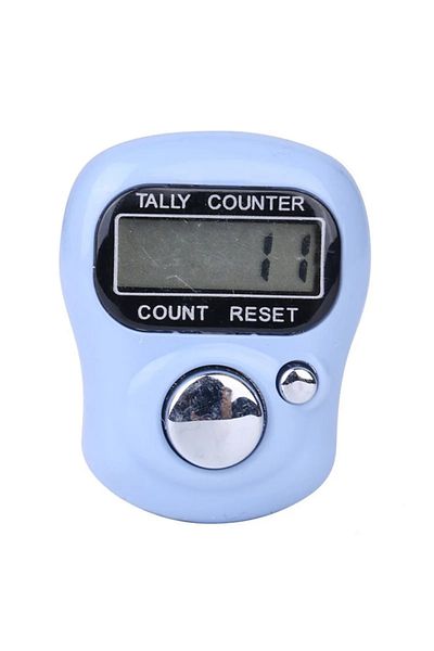 ZHOUZHI Grey Blue Mini Ring Shape Finger Counter Lcd Electronic Digital Tally Counter