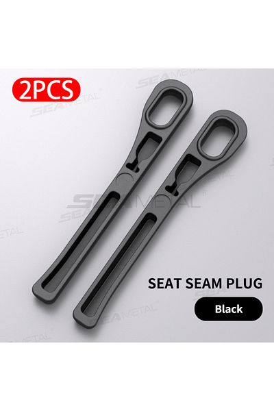 SEAMETAL Black 2pcs Upgraded Car Seat Gap Filler 2pcs Center Console Side Crevice Filler Strip Elast
