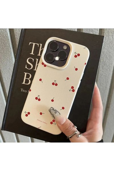 Choice Antique White For Iphone 13 Cute Cartoon Cherry Lichee Pattern Silicone Phone Case For Iphone 16 15