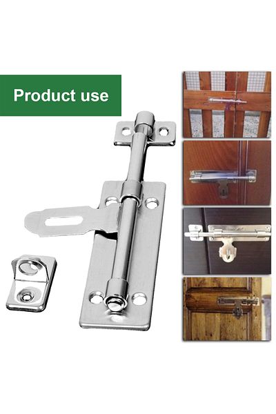 Choice 4 Inch Hardware Door Lock Stainless Steel Barrel Bolt Latch Padlock Clasp Set Brushed For Locking...