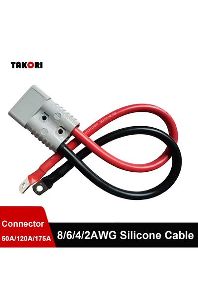 Choice 50A 120A 175A High Current 2 Pin Power Connector With 8/6/4/2/0 AWG Super Soft Silicone Cable For...