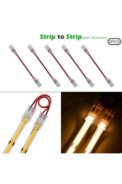 Choice 8mm 2pin Ip20 Ip65 Strip To Strip C 5pcs 8mm 10mm 2pin Cob Led Strip Connector Extension Wire Termin