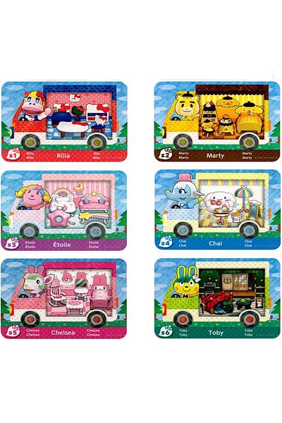 Choice 6 Pcs Big Hot Sanrio Game Animals Crossing New Horizons Amiibo Card Ankha Marshal Maple Ns Switch 3d