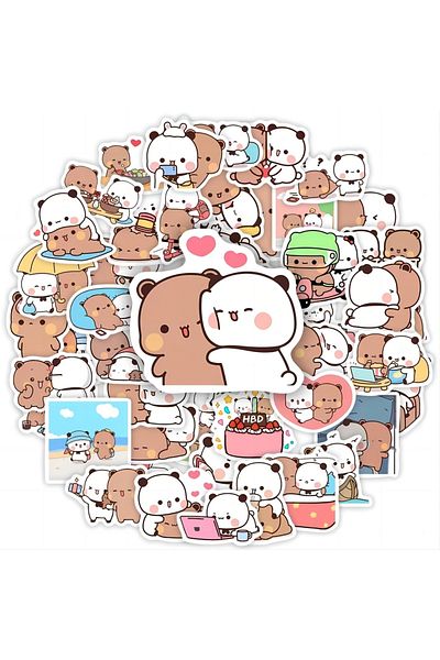 Choice 50pcs 50pcs Bubu And Dudu Stickers Cute Bear Couple Diy Toy Doodles Decorative Graffiti Decal Phone