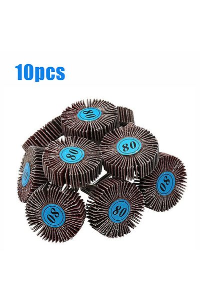 louCnloin 10pcs 5/10pcs Louver 80 Grit Grinding Sanding Sandpaper Flap Wheel Discs 3.0mm Shank Shutter Polishi