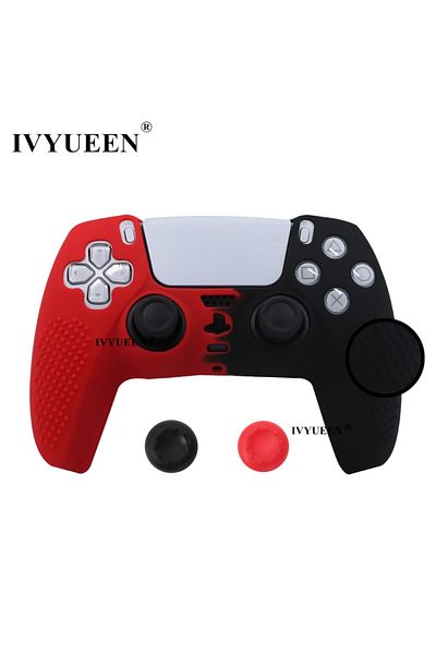 Choice Red Black Ivyueen Studded Edition Anti-slip Protective Skin For Playstation 5 Ps5 Controller Silicon