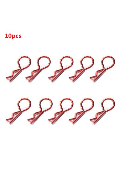 Choice Red 10pcs Universal Stainless Steel Body Shell R Clips Pin For 1/10 1/12 Rc Model Car Hsp Redcat Hpi