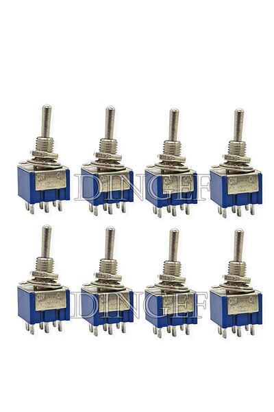 Choice 203(ON-OFF-ON 6PIN) 5 قطع مفاتيح تبديل مصغرة زرقاء صغيرة Mts-102 ذات 3 دبابيس Spdt On-on 6a 125vac Mts-