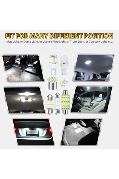 Choice 42pcs New Design Car Interior Lights Universal Auto Lamps T10 T5 Festoon 31 36 41mm Dome License Pl