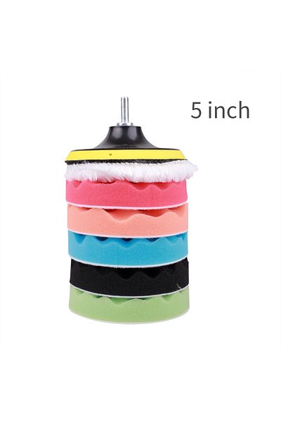 Choice 5 inches 8Pcs Car Polishing Kit Polish Pad 3/5/7 Inch Car Polishing Disc Waxing Sponge Car Polisher