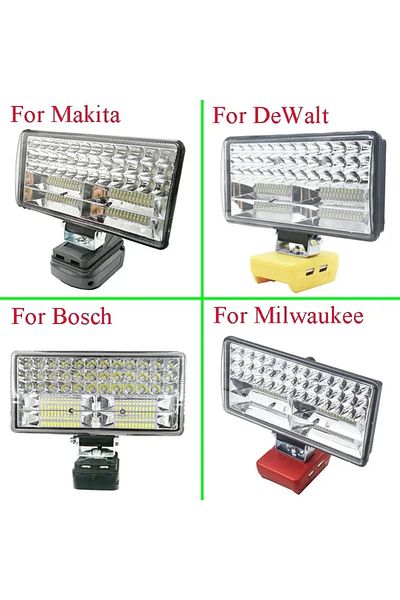 Choice مصباح ليد كشاف مقاس 8 بوصات للعمل في الهواء الطلق وصيد الأسماك ومصباح طوارئ محمول لـ Dewalt وMilwaukee F...