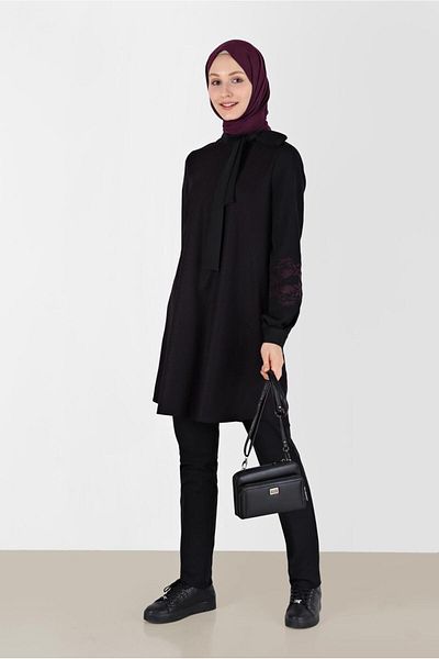 TRENDTESETTÜR Women's Purple Collar Tunic t 42443