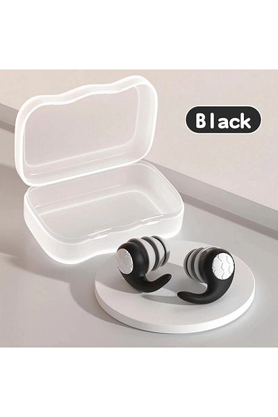 STONEGO Black 1 Pair Soft Silicone Earplugs - Noise Canceling, Waterproof, Comfortable Fit, For Sleep, Swimm