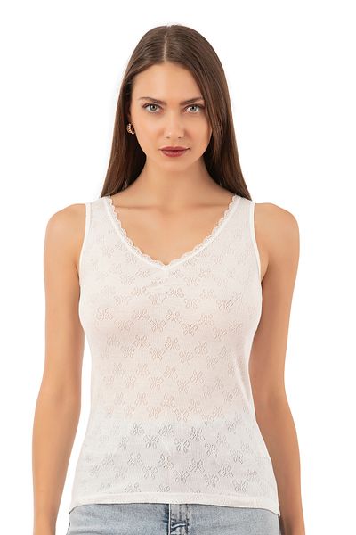 ÖZKAN underwear Özkan 20584 Γυναικείο εσώρουχο με ριμπ βαμβακερή δαντέλα μεταφοράς με χοντρό λουράκι