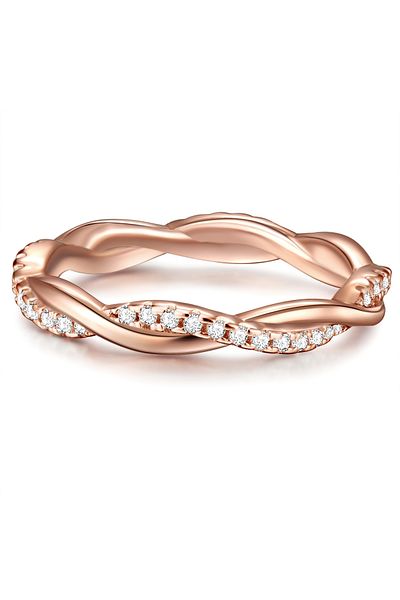 Trilani Silberring Yüzük Sterling Silber rosegold Zirkonya weiß