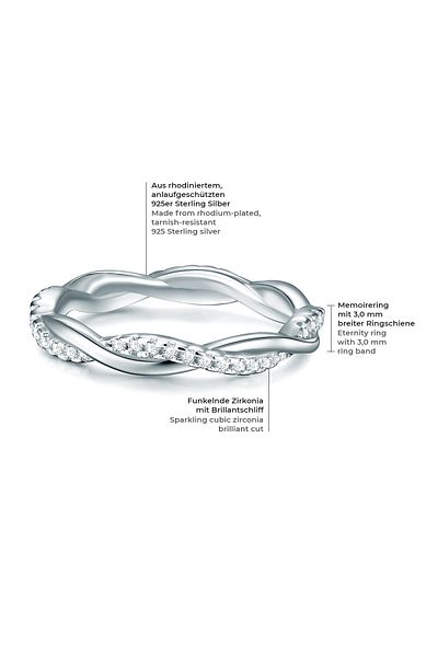 Trilani Silberring Ring Sterling Silber Zirkonia weiß