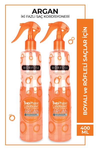 Morfose Çift Fazlı Argan Turuncu Fön Suyu 400 ml X 2 Adet