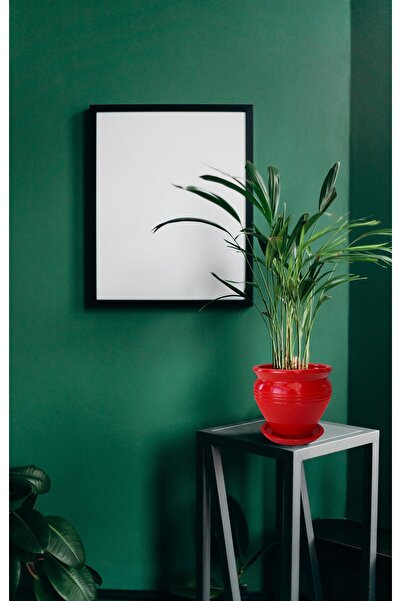 Evdek Tabaklı Klasik Kırmızı Çömlek Saksı 17x17 Cm