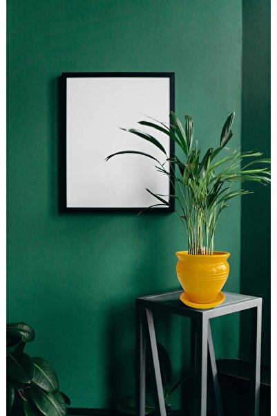 Evdek Tabaklı Klasik Sarı Çömlek Saksı 17x17 Cm