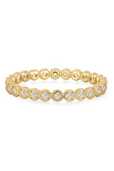 Trilani Silberring Yüzük Sterling Silber gelbgold Zirkonia weiß