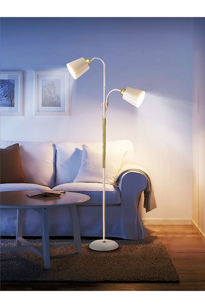 COOYA Modern Nordic Luxury Floor Lamp, With Dual-head Design, 3 Lighting Modes, 12W, for Living room