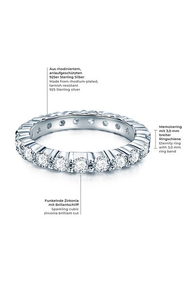 Trilani Silberring Ring Sterling Silber Zirkonia weiß