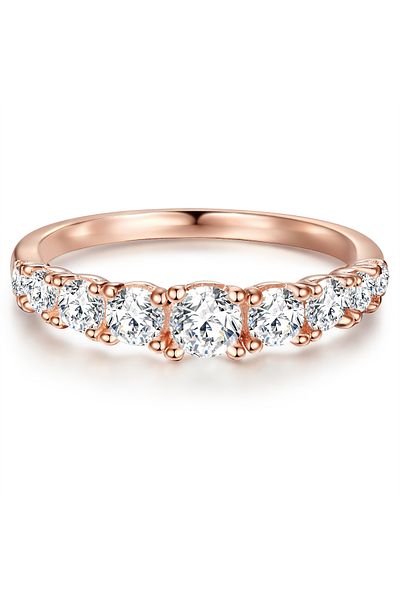 Trilani Silberring Yüzük Sterling Silber rosegold Zirkonya weiß