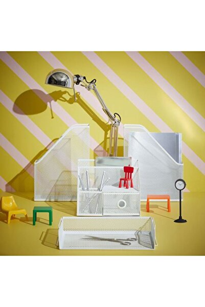 IKEA DRÖNJÖNS، مجموعة منظم سطح المكتب، أبيض