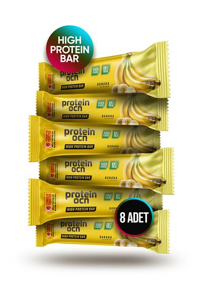 Proteinocean Banana Flavored Protein Bar - 50g X 8 Pieces