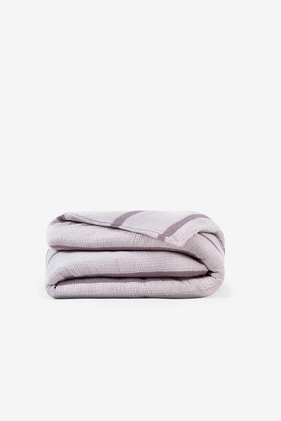 Barine Κάλυμμα διπλής παπλωματοθήκης Corca Cotton Γκρι / Λιλά 200x220