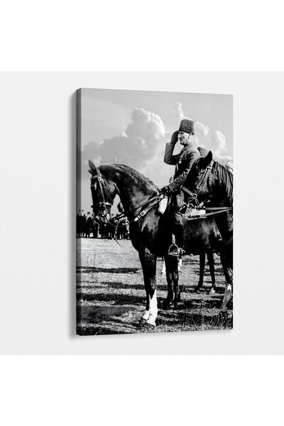 TabloShop Atatürk Akhisar Çiftlikte At Üstünde Tablosu