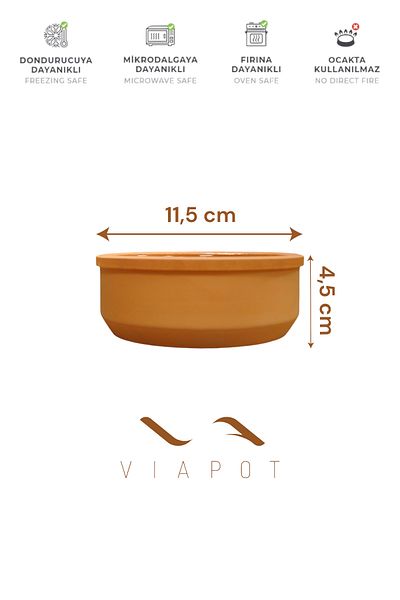 Viapot Anatolian Rice Pudding Bowl Stew Glazed Inside 3 Pieces 11,5X4Cm 200ml - Brown