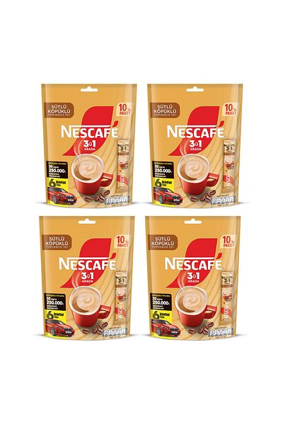 Nescafe 3 in 1 Milk Foam Economical Pack of 10 X 4 Pieces