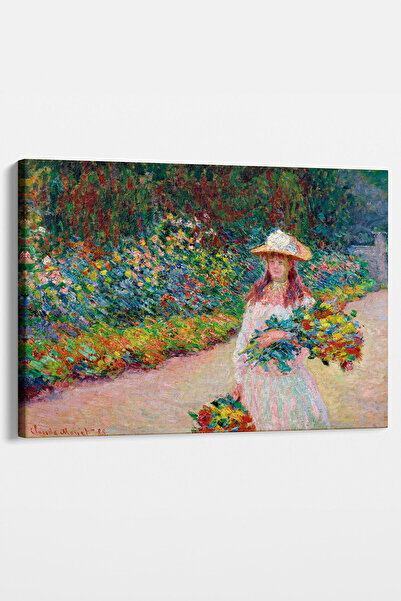 TabloShop Claude Monet - Jeune Fille Dans Le Jardin De Giverny Tablosu