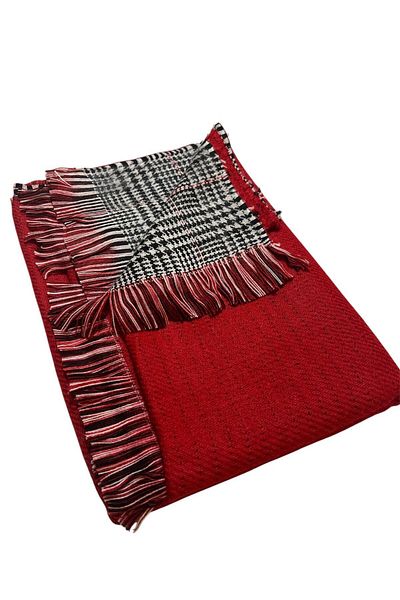 baderin Double Side Pacquered Patterned Thick Wool Shal Scarf