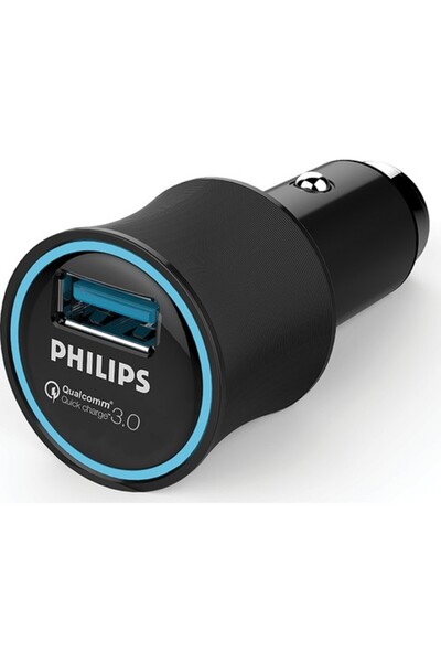 Philips Dlp 2552q 18w Qc3.0 Usb Araç Içi Hızlı Şarj Adaptörü Siyah