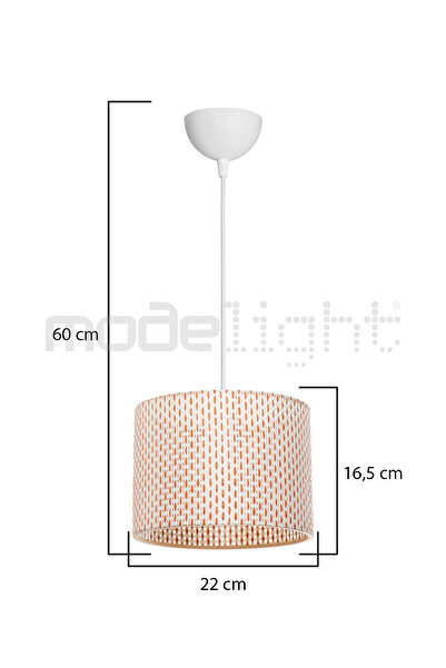 Modelight NEVA 22LİK SİLİNDİR SARKIT TURUNCU ARTI DESEN SALON-OTURMA-ÇOCUK-YEMEK-YATAK ODASI-ANTRE-MUTFAK