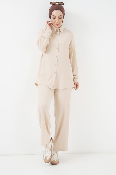 Bigdart T5858 Gestricktes Hijab-Doppelset – Creme